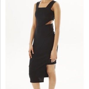 Topshop Black Wide Strap Cutout Midi Sleeveless